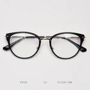 Elegante montatura per occhiali da vista stile gatto in metallo donna e uomo K9181 C2