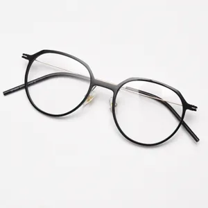 Korean style thin round metal eyeglasses frame, fashion unisex optical clear lens glasses.