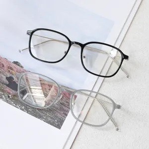 Korean style thin rim TR90 optical glasses frames for men and women, trendy student eyewear details.