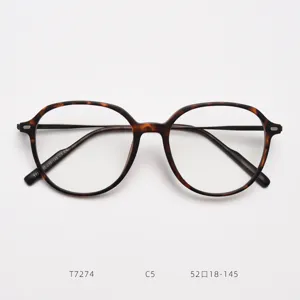 TR90 slim frame optical glasses for women and men, lightweight vintage tortoise prescription frame.