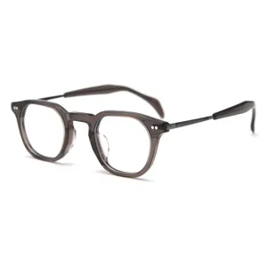 Vintage acetate optical glasses frame for men and women retro geometric clear eye wear
