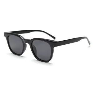 Unisex polarized sunglasses with lightweight TR90 black frames for daily UV protection outdoor.