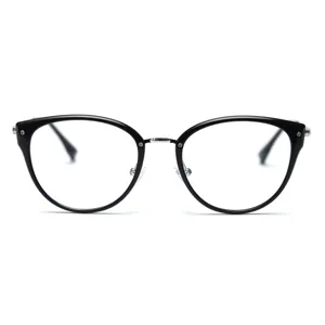 Occhiali Ottici in Metallo Cat Eye Montatura Unisex Vintage Lenti Trasparenti Moda Montatura in Metallo