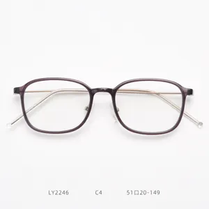 Korean style slim TR90 optical glasses frame, purple round frame for men and women, stylish.