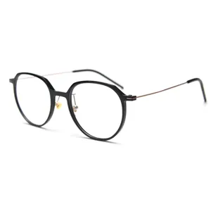 Korean style round eyeglasses frame for men and women light thin rim optical eyewear clear lens