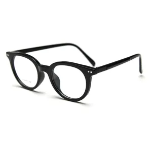 Korean style vintage round black optical glasses frame for men and women clear lens