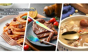 Set di posate in acciaio inossidabile forchetta coltello cucchiaio cucina tavola