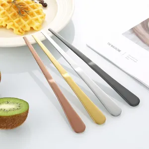 Roestvrijstalen Fruitmelonschiller Gekarteld Schilmesje Voor Mango Kiwi Grapefruit Vruchtvlees Extractie Spiegel Gepolijst Keukengereedschap