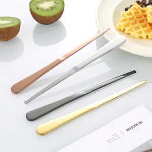 Roestvrijstalen fruit schilmes getande keuken gereedschap kiwi mango schraper 4stuks