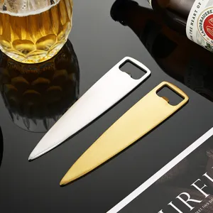 Stainless steel beer bottle opener thick metal flat bar tool gold and silver 2pcs set