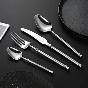 Juego de cubiertos de acero inoxidable de estilo francés cuchillo tenedor cuchara mesa
