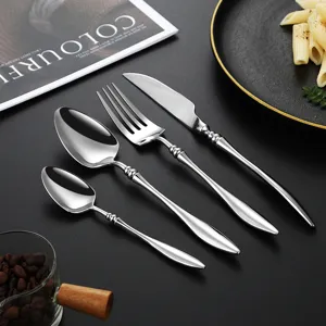 Französisches 304 Edelstahl Besteck Set poliert spiegelglatt Messer Gabel Löffel