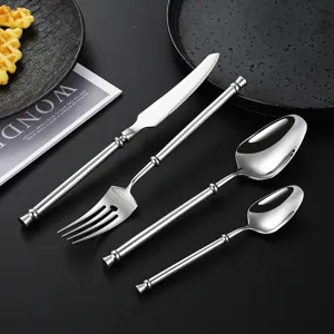 Juego de cubiertos de acero inoxidable estilo francés cuchillo tenedor cuchara