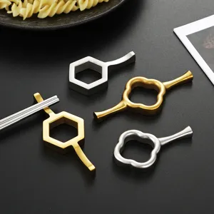 Stainless steel chopstick rest golden silver set modern tableware holder kitchen tool