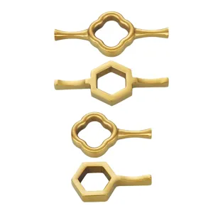 Gold metal chopstick rest set, modern geometric clover and hexagon chopstick holders for home dining table