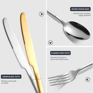 Set di posate in acciaio inossidabile coltello forchetta cucchiaio bistecca 4pz