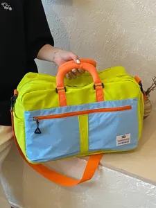 Colorblock travel bag large capacity portable duffel bag for gym business trip and weekend
