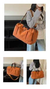 Large capacity travel duffel bag with multiple pockets, perfect for short trips and fitness.