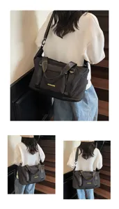 Bolso de viaje mujer gran capacidad bolsa de deporte moda viaje corto hombro negro