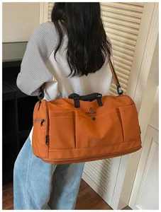 Large capacity travel duffel bag, casual weekend overnight gym sports bag for women