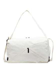 Sac de voyage blanc sac de sport de fitness bandoulière avec poche zippée diagonale femme
