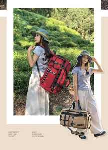 Large capacity travel backpack duffel bag for women sports training fitness luggage storage.