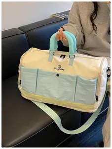 Large capacity travel duffel bag with multi-pocket design, perfect for short trips and gym fitness.