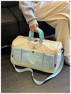 Large capacity travel duffel bag for short trips, gym, yoga, and portable boarding storage.