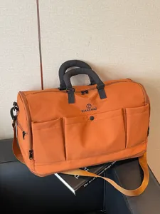 Large capacity travel duffel bag short trip luggage bag with multiple pockets and shoulder strap