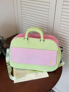 Dopamine color block travel bag duffel bag large capacity fitness gym bag for women casual handbag