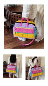 Bunte Dopamin Reisetasche mit großer Kapazität Handgepäck Sporttasche Detailansicht