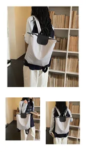Vista dettagliata dello zaino leggero ed elegante con grande capacità per viaggi giornalieri.