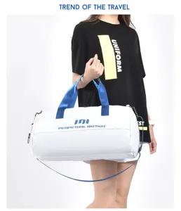 Large capacity sports gym duffel bag for travel, fitness and yoga with compartments.