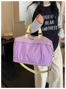 Grande borsa da viaggio capiente, borsetta portatile leggera, elegante borsa per viaggio weekend.