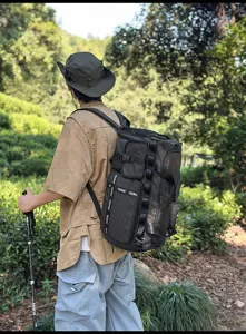 Outdoor travel backpack for women, large capacity sports gym bag with multiple storage pockets.