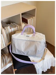 Grande borsa da viaggio borsone con tracolla elegante e portatile per palestra e tempo libero donna