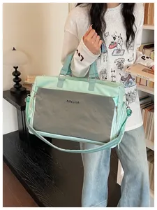 Grand sac de voyage fourre-tout vert clair bandoulière sac de sport pour femme quotidien