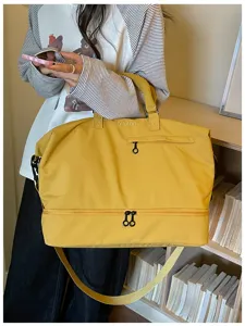 Large capacity travel duffel bag for women fitness yoga sports gym overnight weekender.