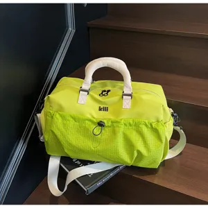 Large capacity travel duffel bag for women, waterproof gym sports luggage bag with strap.