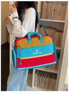 Farbblock Reise-Sporttasche Detail, große Kapazität Fitness Yoga Tasche Wochenend.