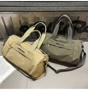 Large capacity sports duffel bag gym travel shoulder bag for men and women with zipper.