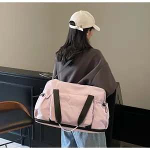 Leichte Damen Reisetasche große Kapazität Schulter Sporttasche in Rosa für Fitness.