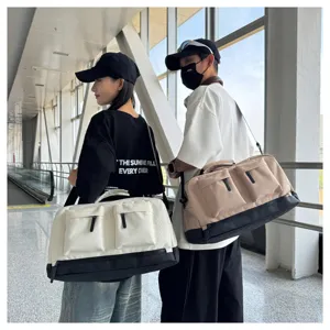 Large capacity dry-wet separation travel gym bag for men and women, stylish sports duffel.