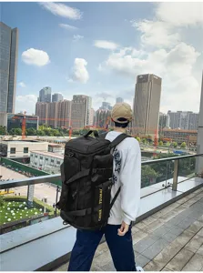 Zaino da viaggio di grande capacità per uomo e donna, borsa sportiva da esterno multifunzione.
