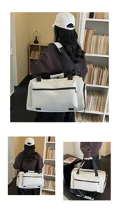 Gran bolsa de viaje para mujeres y hombres, bolsa deportiva ligera para gimnasio con correa ajustable.