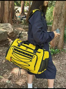 Bolsa de viaje deportiva al aire libre, gran bolsa de equipaje con múltiples bolsillos.
