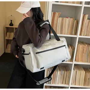 Bolsa de viaje de gran capacidad para mujer, bolsa de deporte ligera y bolso de fin de semana.