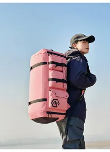 Großer pinker Ski Rucksack Outdoor Sport Reise Tasche multifunktionaler Fitness Bag Detail