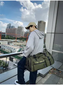 Grande borsa da viaggio impermeabile capiente per uomo e donna, zaino sportivo fitness.