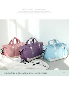 Large capacity waterproof travel duffel bag with wet compartment for fitness, gym, sports and yoga.